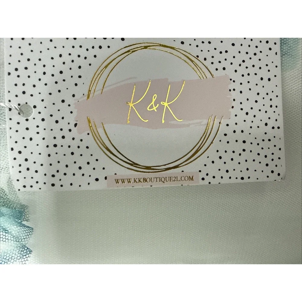 K+K Modest Bluebell Reverie Dress, White And Blue, Size 10/12